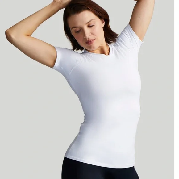 TOMMIE COPPER WHITE WOMEN’S PRO-GRADE SHORT SLEEVE SHOULDER SUPPORT SHIRT SIZE M - Picture 5 of 12